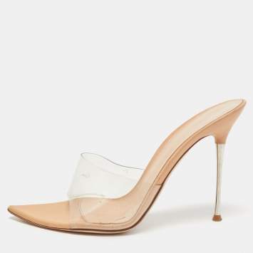 Pre Owned Gianvito Rossi Transparent PVC Alise Slide Sandals Size 40