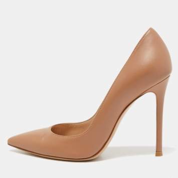 Pre Owned Gianvito Rossi Beige Leather Gianvito Pumps Size 37