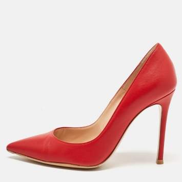 Pre Owned Gianvito Rossi Red Leather Gianvito Pumps Size 36
