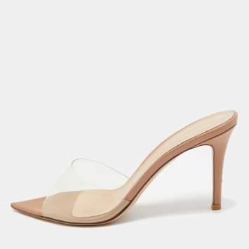 Pre Owned Gianvito Rossi Transparent PVC Elle Slide Sandals Size 38.5