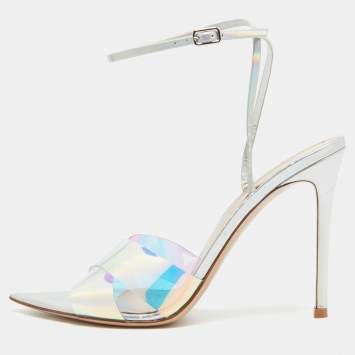Pre Owned Gianvito Rossi Transperent PVC Plexi Stark Slides Size 39