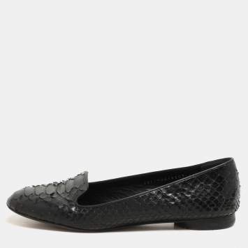 Gina Black Python Ballet Flats Size 37