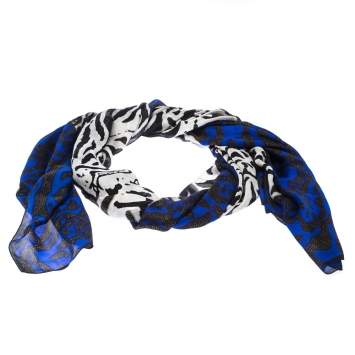 Pre Owned Giorgio Armani Multicolor Zebra Pattern Silk Scarf