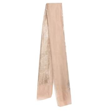 Pre Owned Giorgio Armani Beige Silk & Linen Metallic Jacquard Scarf