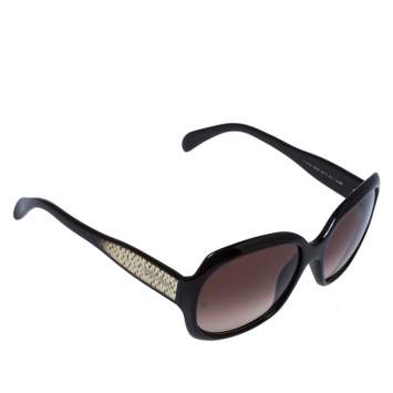 Pre Owned Giorgio Armani Brown Havana/ Brown Gradient GA 845/S Square Sunglasses