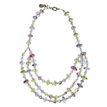 Pre Owned Giorgio Armani Multicolor Glass Beaded Multi Strand Necklace
