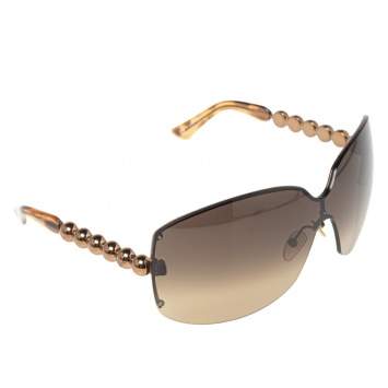 Pre Owned Giorgio Armani Brown Acetate EA9540 Gradient Shield Sunglasses
