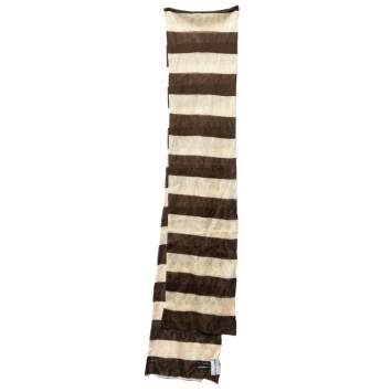 Pre Owned Giorgio Armani Brown & Beige Striped Knit Stole