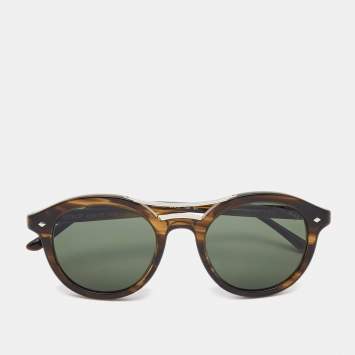 Pre Owned Giorgio Armani Havana/Grey AR8007 Oval Sunglasses