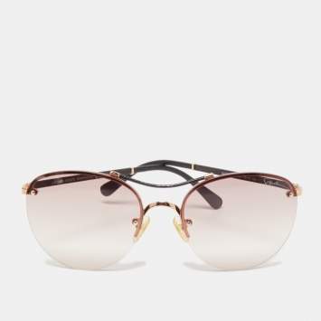 Pre Owned Giorgio Armani Brown/Black Gradient GA902/S Aviator Sunglasses