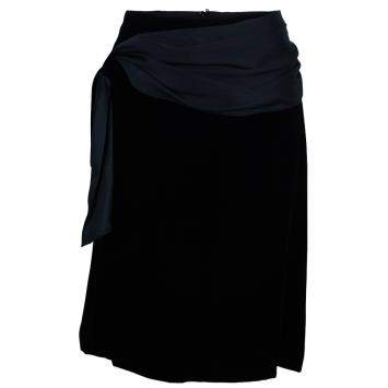 Pre Owned Giorgio Armani Black Velvet Skirt M