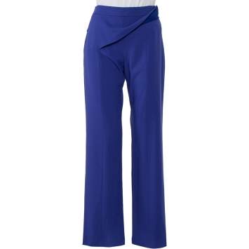 Pre Owned Giorgio Armani Purple Cotton Waist Trim Detail Pants M