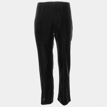 Pre Owned Giorgio Armani Black Velvet Trouser M