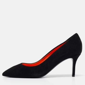 Pre Owned Giuseppe Zanotti Black Suede Pointed Toe Pumps Size 38