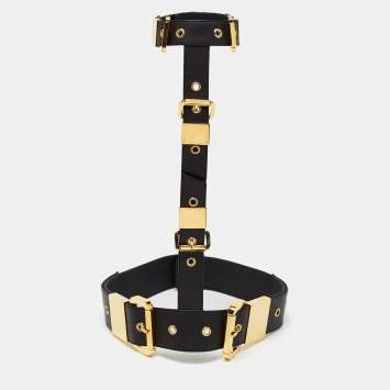 Pre Owned Giuseppe Zanotti Black Leather Body Harness Belt