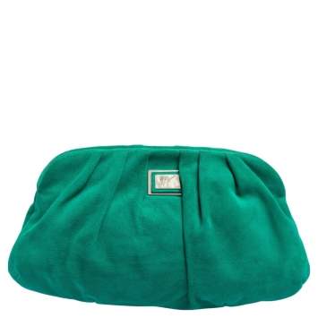 Pre Owned Giuseppe Zanotti Green Suede Clutch