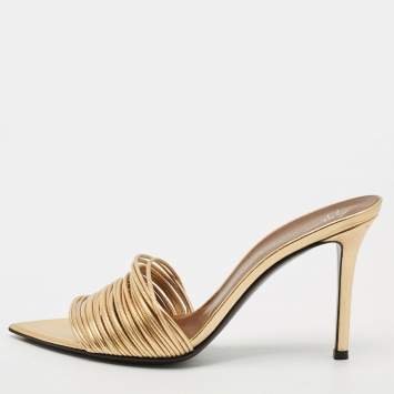 Pre Owned صندل سلايد جوسيبي زانوتي جلد لامع زهري مقاس 38