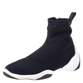 Pre Owned Giuseppe Zanotti Black/White Neoprene Light Jump Ht1 Sneakers Size 37
