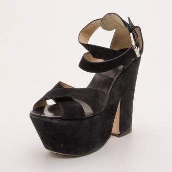 Pre Owned Giuseppe Zanotti Black Suede Platform Sandals Size 41
