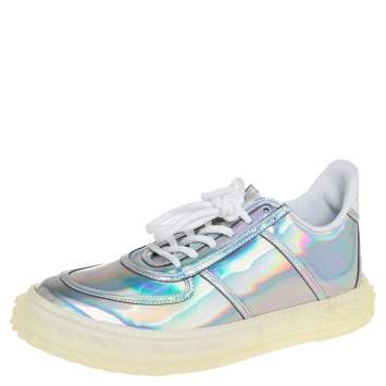 Pre Owned Giuseppe Zanotti Multicolor Iridescent Leather Blabber Jellyfish Low Top Sneakers Size 39