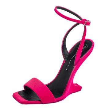 Pre Owned Giuseppe Zanotti Pink Suede Square Toe Miss Unfinished Sandals Size 38