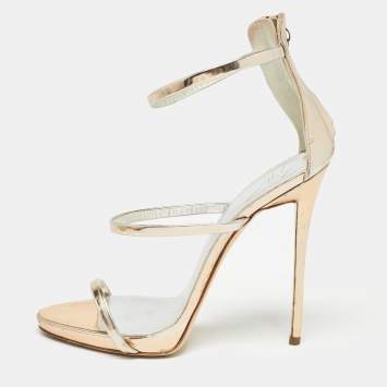 Pre Owned Giuseppe Zanotti Metallic Leather Harmony Sandals Size 39