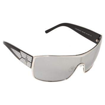 Pre Owned Givenchy Silver/Black Limited Edition SGV 419S Shield Sunglasses