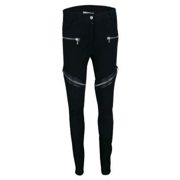 Pre Owned Givenchy Black Knit Zip Detail Moto Jeggings S