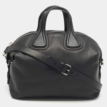 Pre Owned Givenchy Black Leather Medium Nightingale Bag