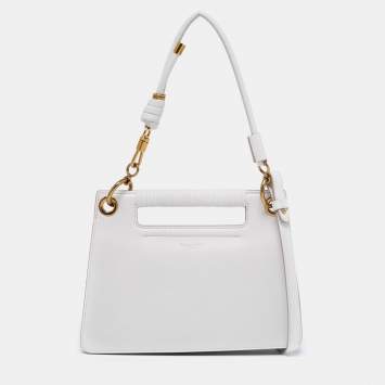 Pre Owned Givenchy White Leather Small Whip Shoulder Bag