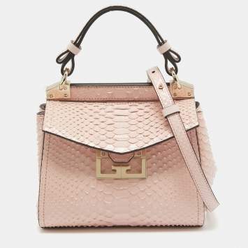 Pre Owned Givenchy Light Pink Python Mystic Top Handle Bag