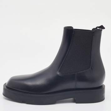 Pre Owned Givenchy Black Leather Ankle Length Boots Size 37