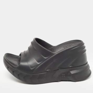 Pre Owned Givenchy Black Rubber Marshmellow Sandals Size 36