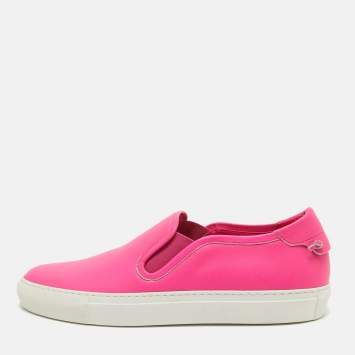 Pre Owned Givenchy Pink Leather Slip On Sneakers Size 40