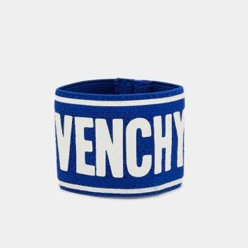 Pre Owned Givenchy Blue Logo Stretch Terry Sport Wristband