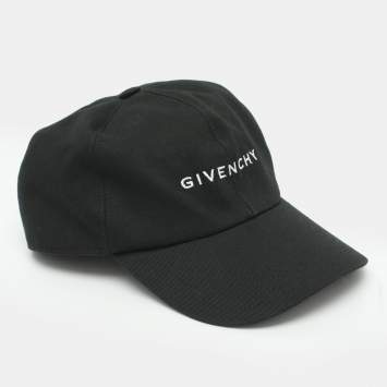 Pre Owned Givenchy Black Logo Embroidered Technical Fabric Cap S