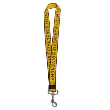 Pre Owned Givenchy Yellow Nylon Webbing Logo Keyring Strap