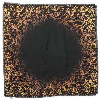 Pre Owned Givenchy Black & Yellow Animal Print Silk Scarf