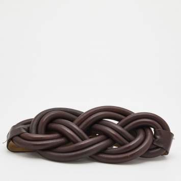 Pre Owned Givenchy Brown Leather Waist Belt M