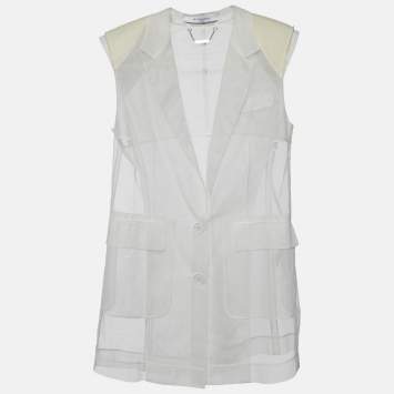 Pre Owned Givenchy White Mesh Sleeveless Jacket S