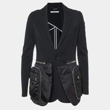 Pre Owned Givenchy Black Crepe Pocket Detail Jacket M