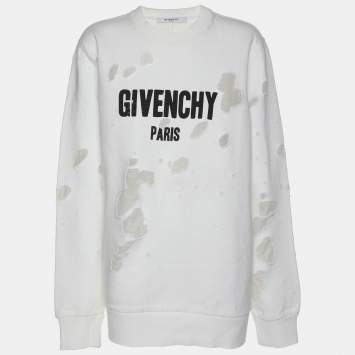 Pre Owned Givenchy White Fabric Sweater M