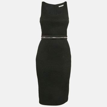 Pre Owned Givenchy Black Mesh Sleeveless Bodycon Dress S