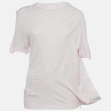 Pre Owned Givenchy Pink Jersey 4G Asymmetrical Top S