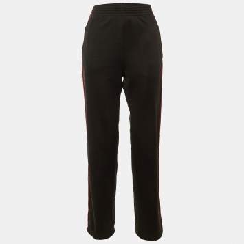 Pre Owned Givenchy Black Jersey Logo Tape Track Pants S