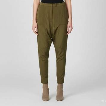Pre Owned Givenchy Olive Green Silk Harem Pants M