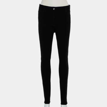 Pre Owned Givenchy Black Knit Zip Front Leggings M