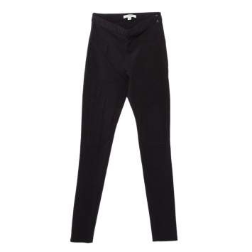 Pre Owned Givenchy Black Paneled Knit Leggings S