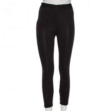 Pre Owned Givenchy Black Jersey Zipper Hem Detail Leggings S