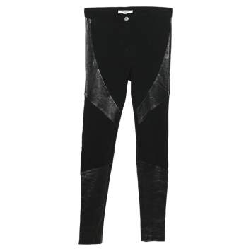 Pre Owned Givenchy Black Jersey & Leather Detailed Slim Fit Pants S